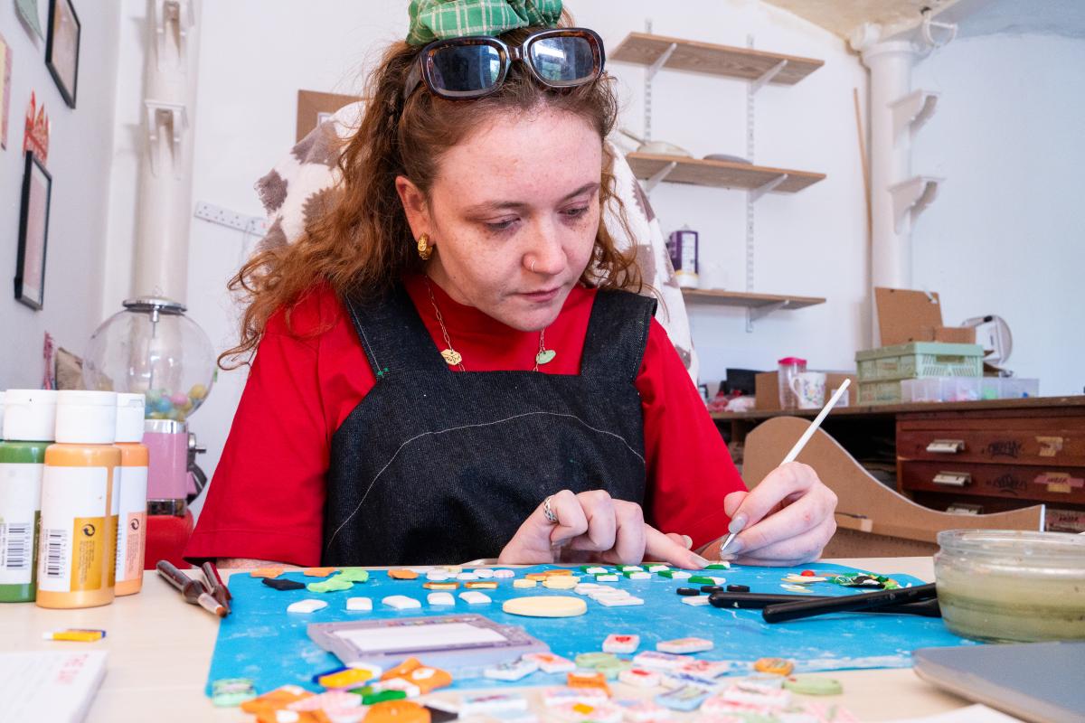 Making jewellery close up