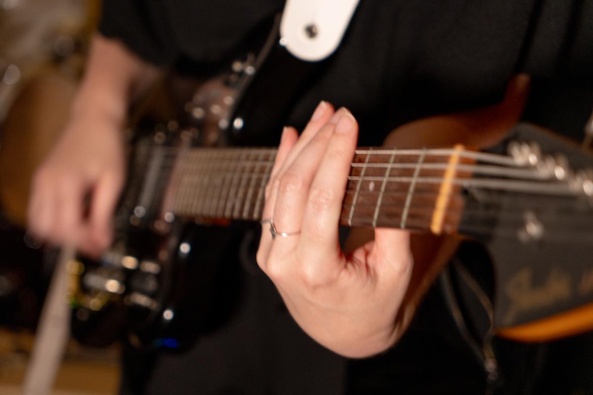 Electric guitar close up